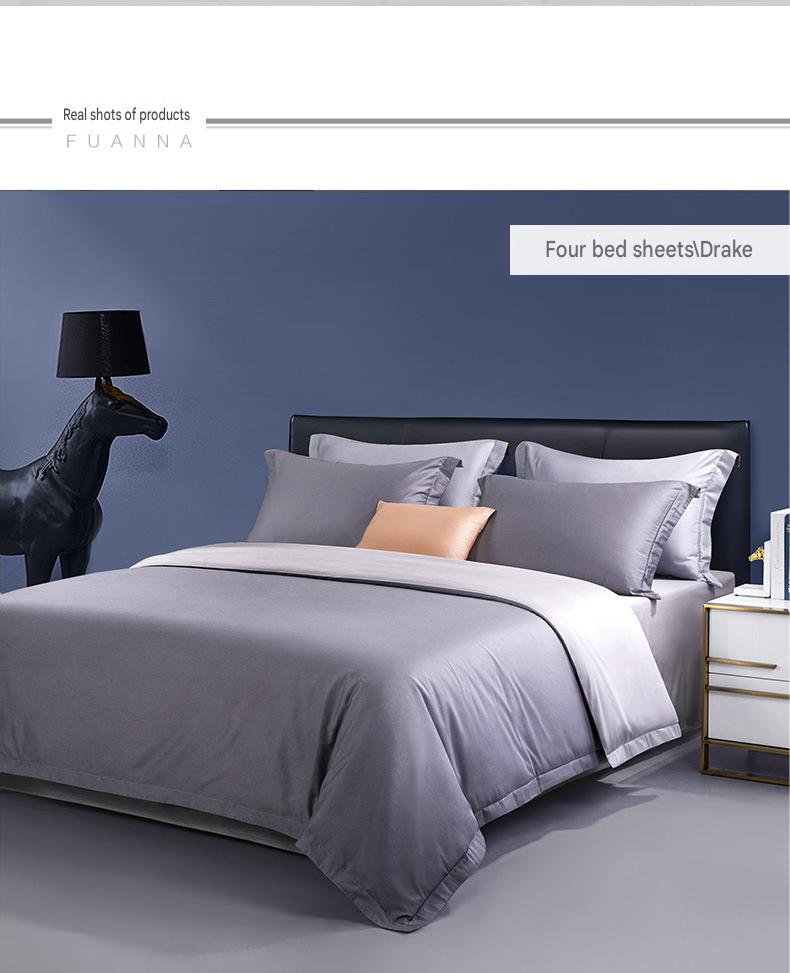 Fuanna 60s Long Staple Cotton Bedding Set | Luxury Satin Cotton Embroidered Bedding | FIRSTSING