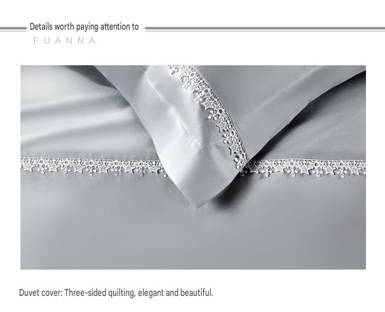 Fuanna 100s Long Staple Cotton Bedding Set | Luxury Satin Cotton Bed Sheet & Duvet Cover Set | FIRSTSING