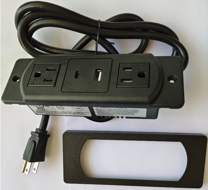 UL認証 デスク埋込コンセント AC2口 USB-C・USB-A充電対応